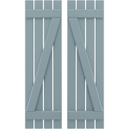 Americraft 4-Board (2 Batten) Wood Spaced Board-n-Batten Shutters W/ Z-Bar, ARW102SB415X59SBH